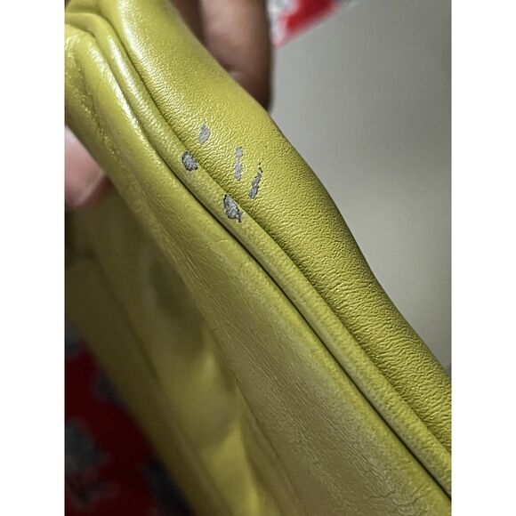 Vintage Express Bright Green Genuine Leather Clutch Wristlet - Picture 6 of 7